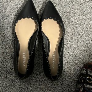 coach black leather shoes